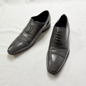 UV Signature Mens Oxford Shoes Brogue Wingtip Grey Leather UV041 Size 12